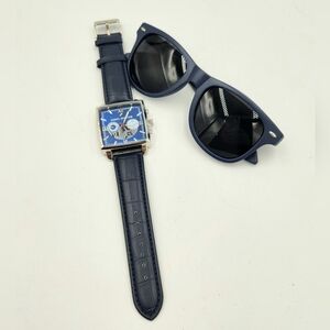 Daniel Hechter Paris Atlas Blue Watch Matching Sunglasses MensNew Without Tags